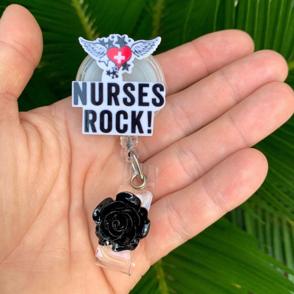 Nurses Rock Badge Holder